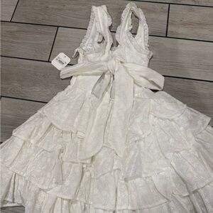 Altar'd State White Ruffled Backless Dress